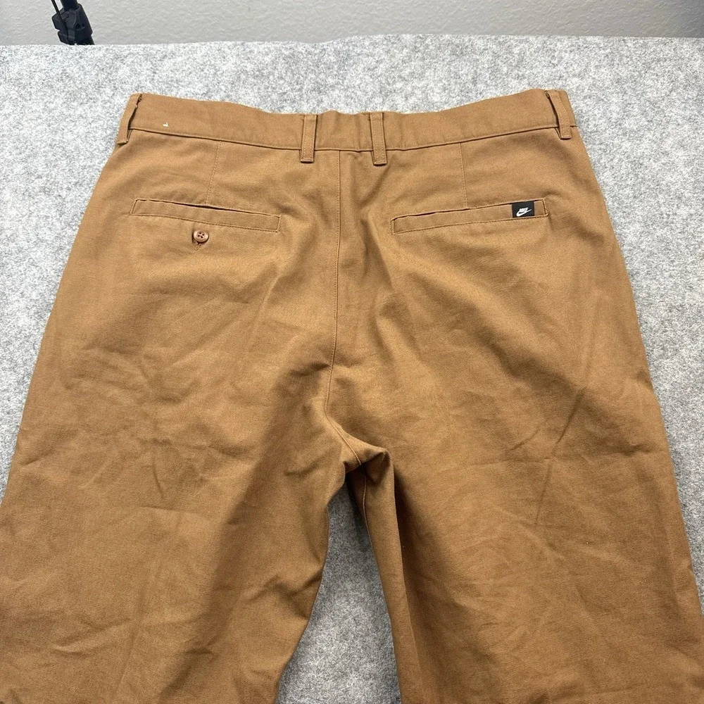 Nike Club Chino Pants Mens 34x30 Tan Canvas Straight Casual Trousers FZ5770